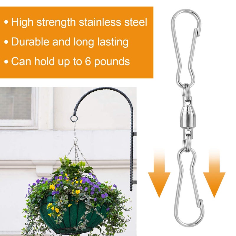 KUUQA 12 Pack Spinning Dual Clip Swivel Hooks for Wind Spinners  Hanging Windsock  Bird Feeders  Wind Chimes Crystal Twisters Party Supply - Image 4